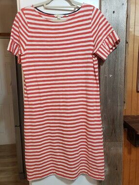Boden Red/white Stripes Short Sleeve Tshirt Jersey Dress Size 8